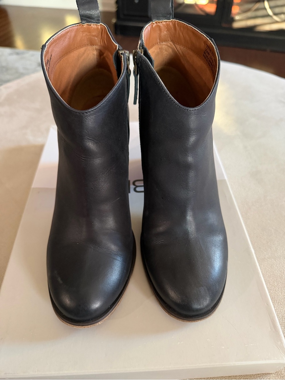 BP Leather Black Ankle Boots - Women's Zip Booties